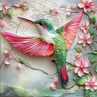 Hummingbird Sign, DCO-13194, Sign For Wreath, 10x10